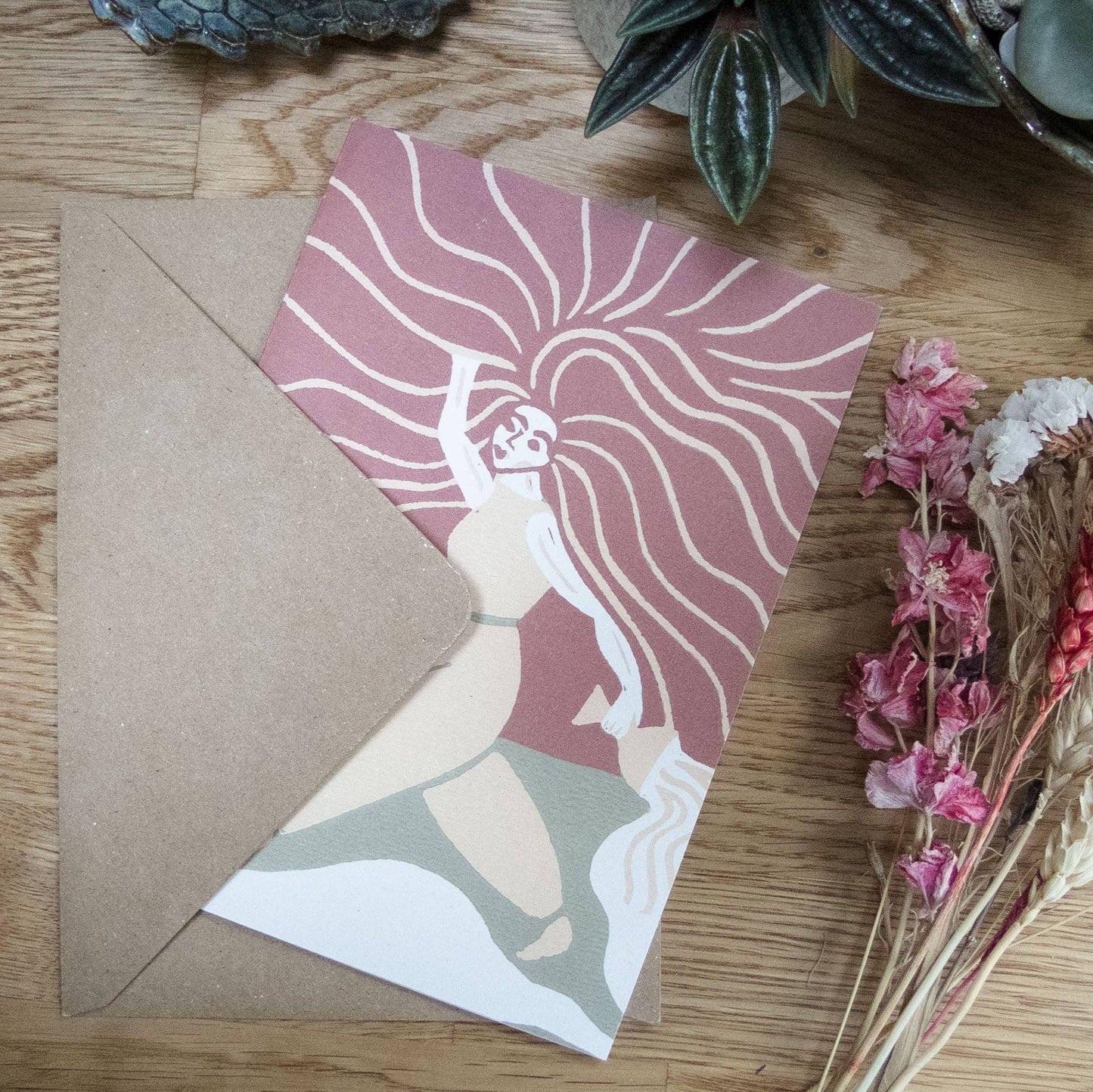 GODDESS BRIGID | Greeting card | Linocut design