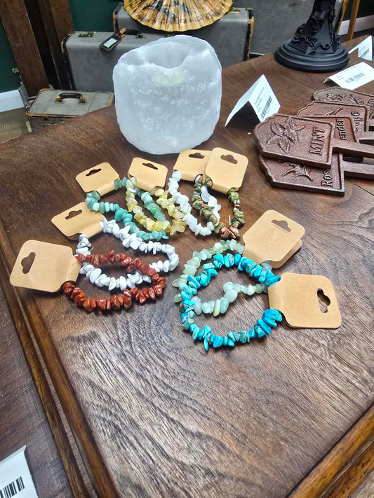 Crystal Chip Bracelet - Various stones