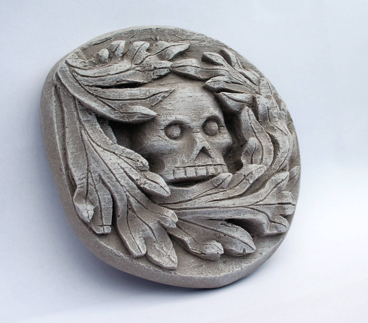 Green Man Skull - Reproduction Pagan Misericord Carving.