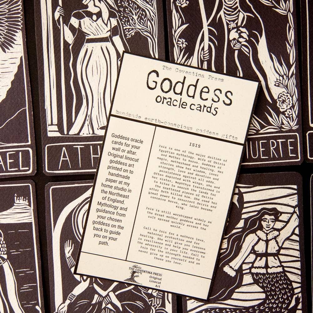 ISIS ORACLE ALTAR CARD | linocut design