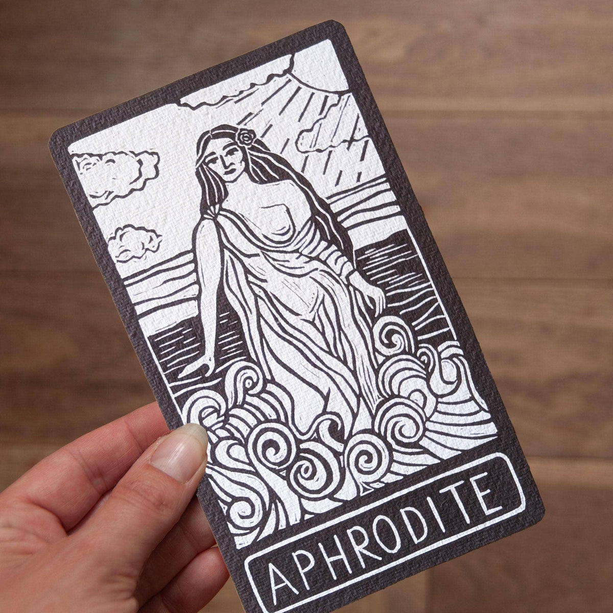 APHRODITE ALTAR CARD| linocut design