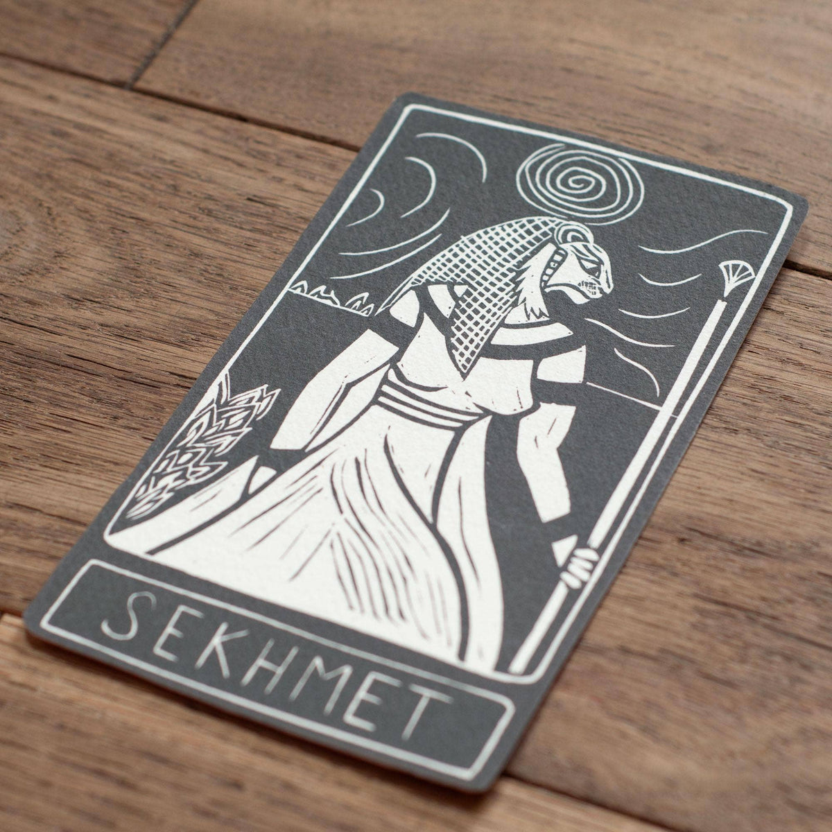 SEKHMET  ORACLE ALTAR CARD |  Linocut design