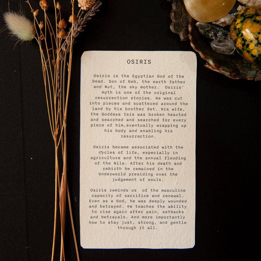 OSIRIS ORACLE ALTAR CARD | Linocut design