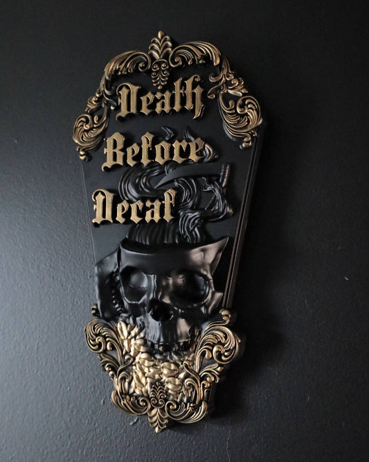 Death Before Decaf Wall Plaque