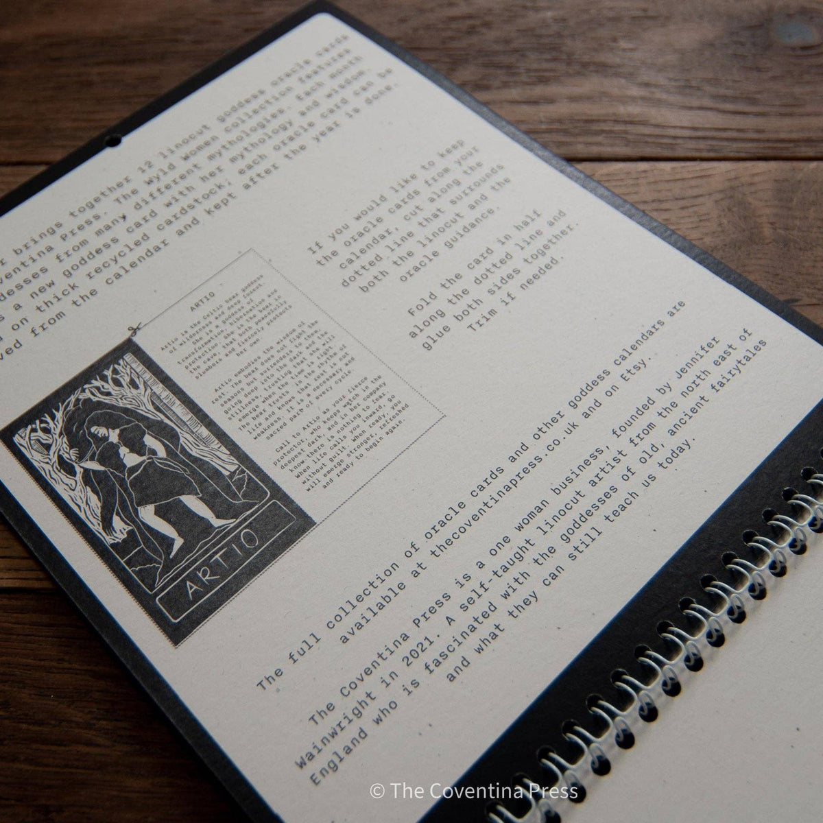 WYLD WOMEN Calendar 2027 | Original linocut art with goddess guidance and cut out oracle cards.