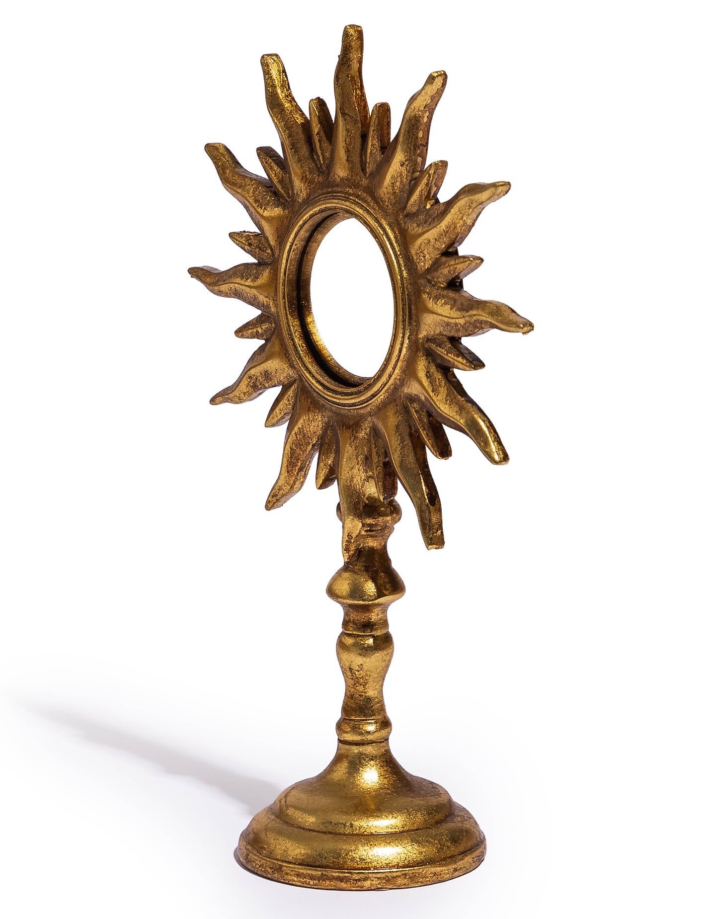 Gold Sunburst Mirror on Stand