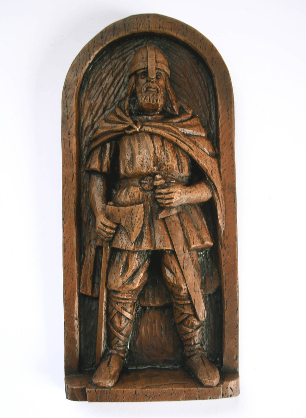Viking Warrior Plaque. Reproduction Carving.