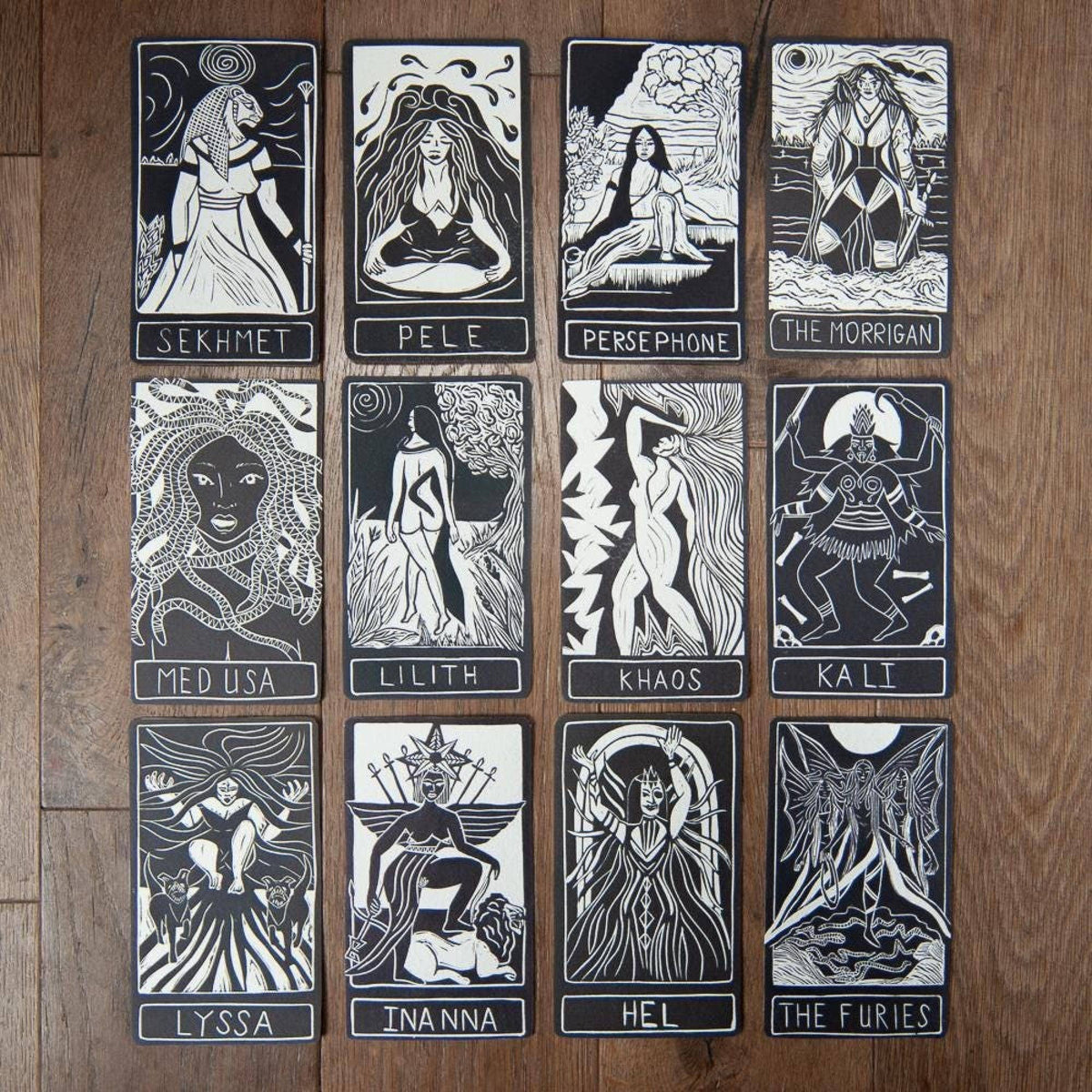 APHRODITE ALTAR CARD| linocut design