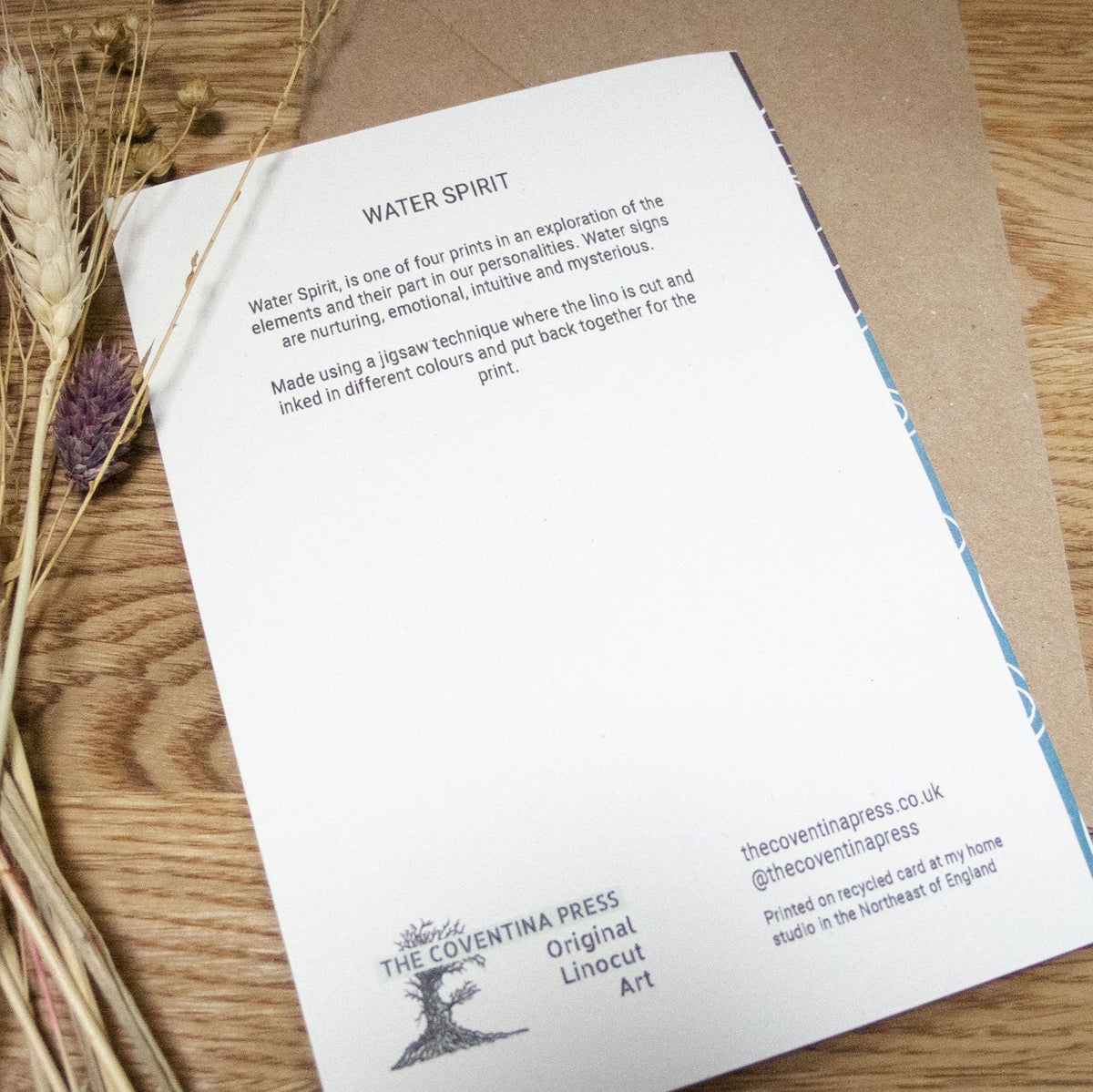 WATER SPIRIT GODDESS | Greeting card | Linocut design