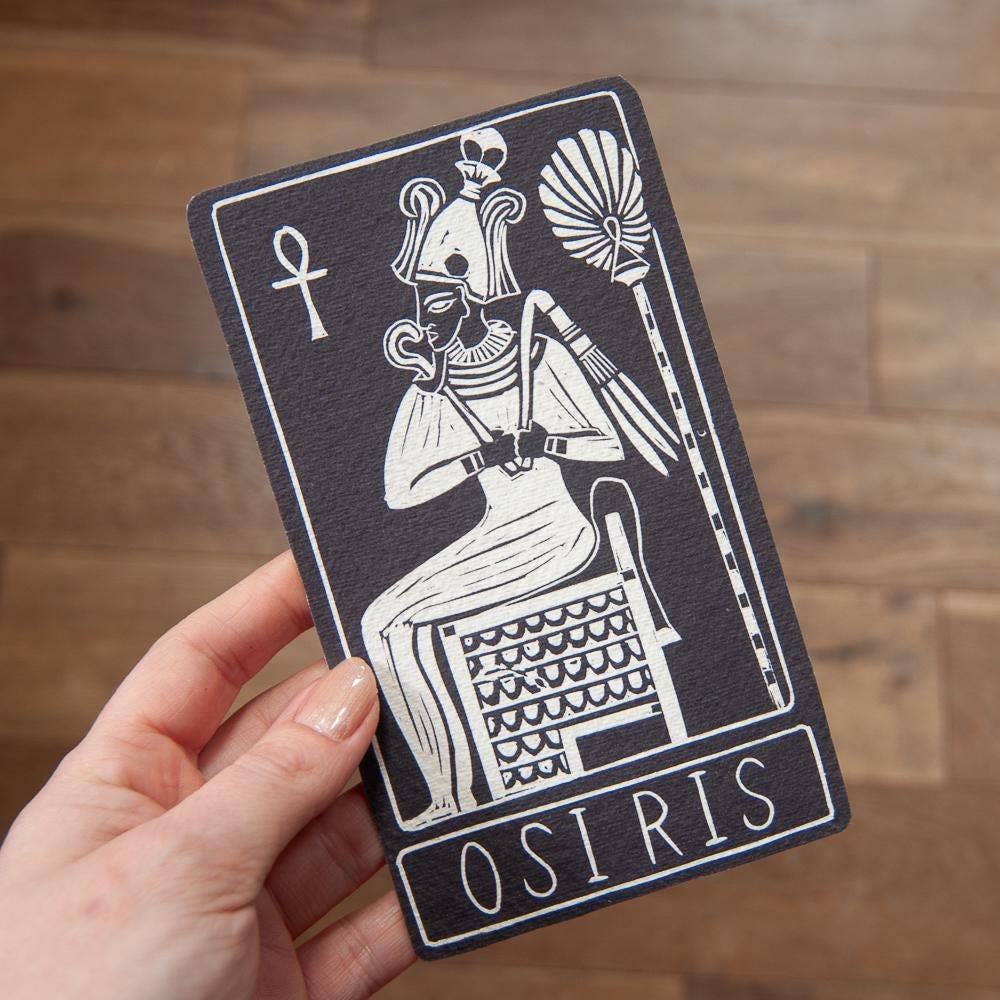OSIRIS ORACLE ALTAR CARD | Linocut design
