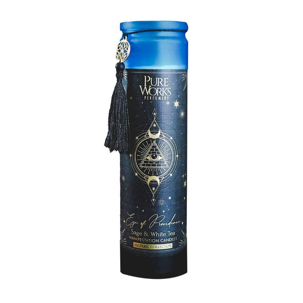Candle Glass Jar Esoteric Eye of Providence Sage/White Tea