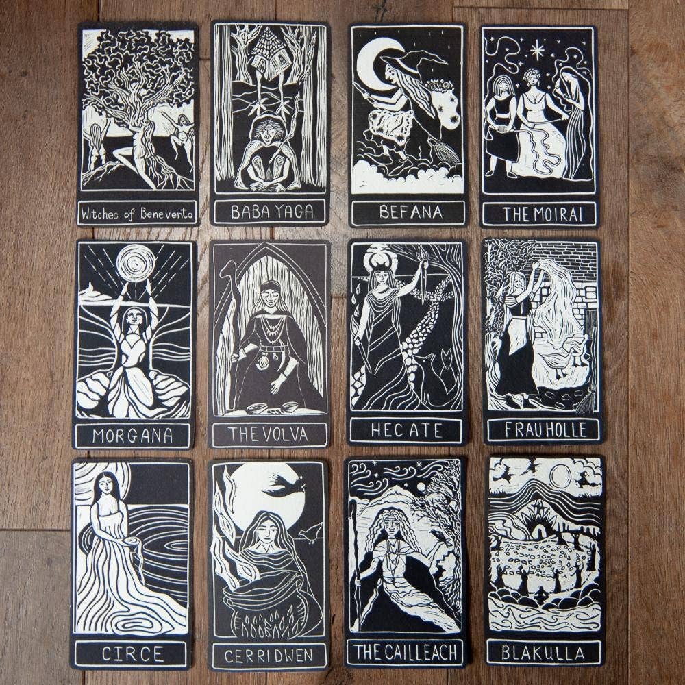 ISIS ORACLE ALTAR CARD | linocut design