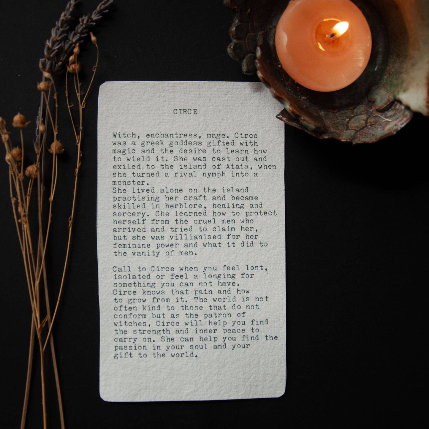 CIRCE ORACLE  ALTAR CARD | Linocut design