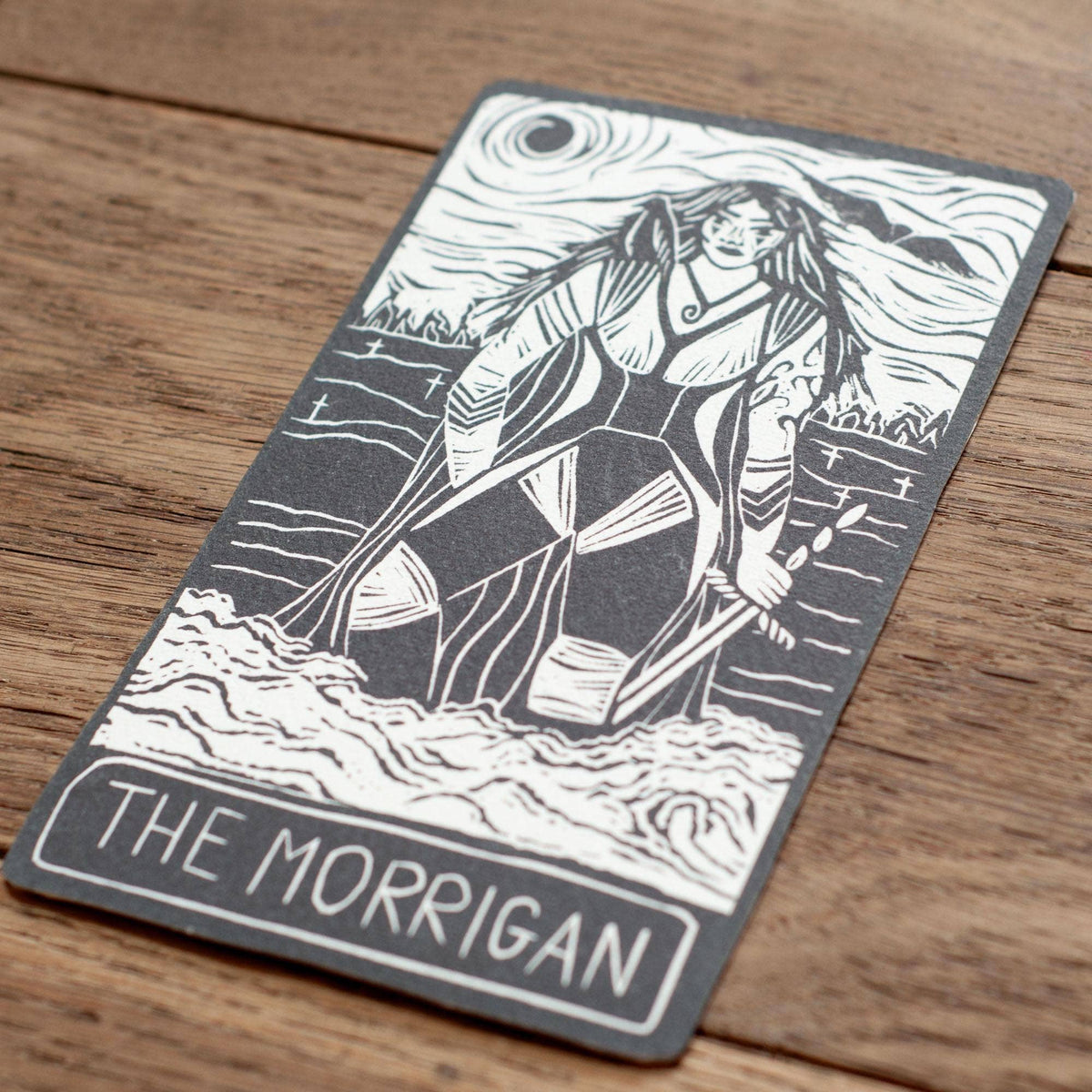 MORRIGAN  ORACLE ALTAR CARD | Linocut design