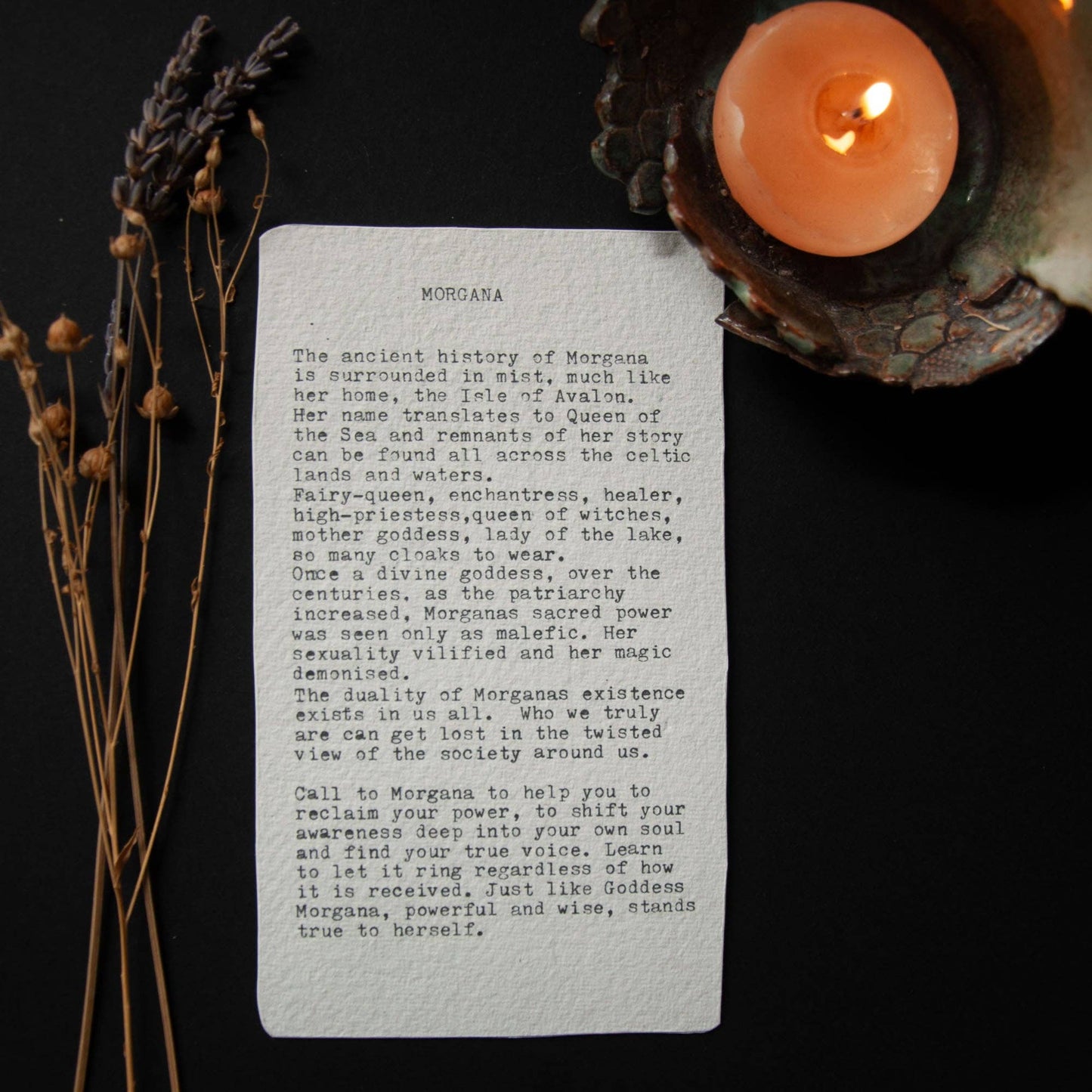MORGANA ORACLE ALTAR CARD | Linocut design