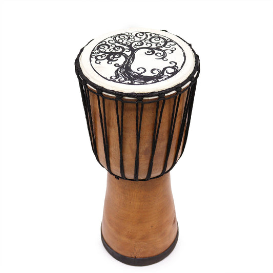 Tree of Life Wide Top Djembe Drum - 40cm High