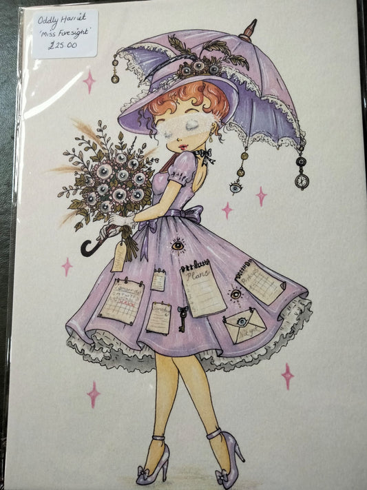 Oddly Harriet 'Miss foresight' Art print