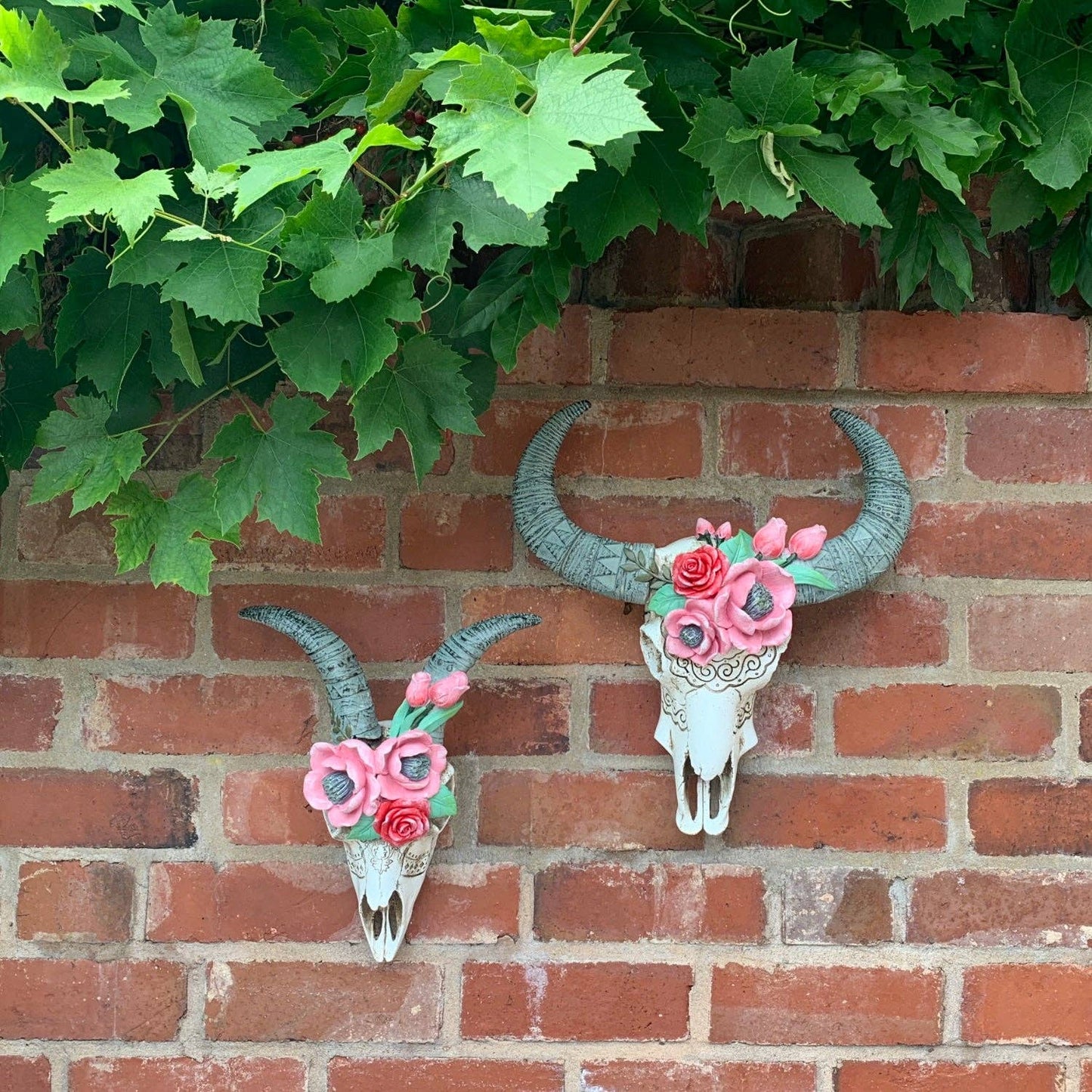 Goat Skull with Flowers