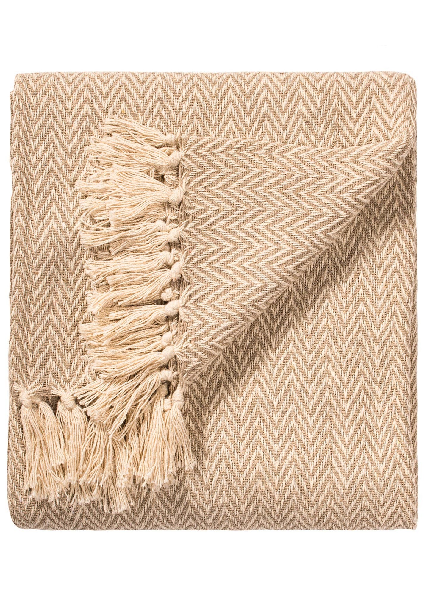Chevron Soft Recycled Cotton Handloom Throw - Red