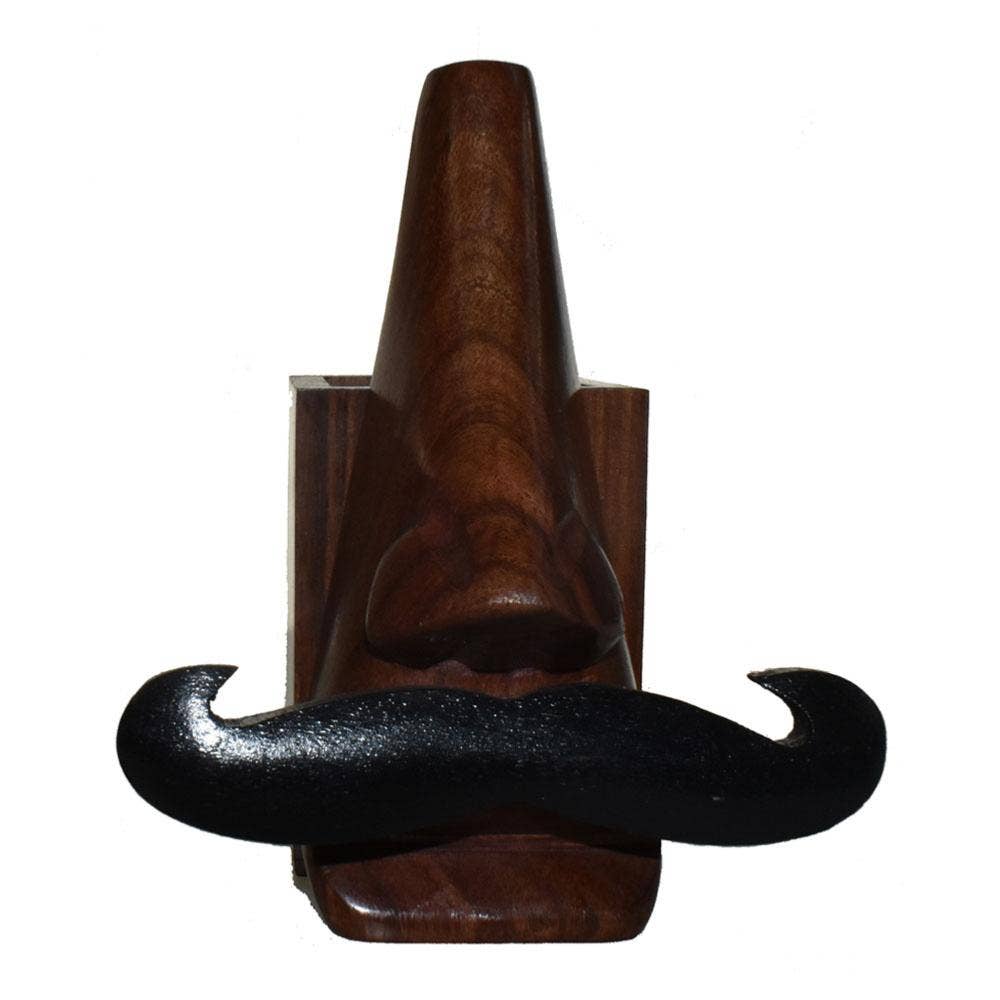 Spectacle Stand Holder Moustache With Pencil Box Wood