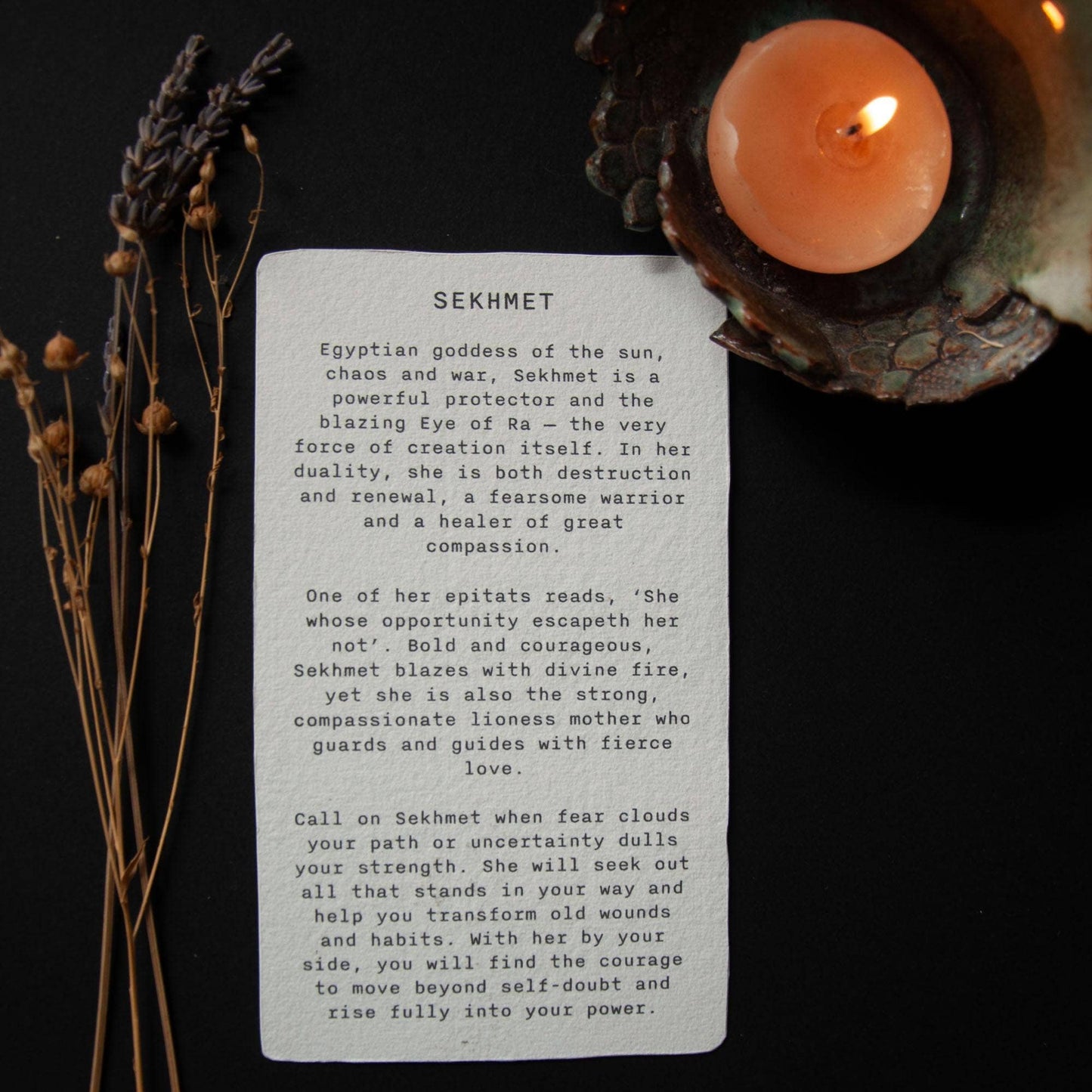 SEKHMET  ORACLE ALTAR CARD |  Linocut design