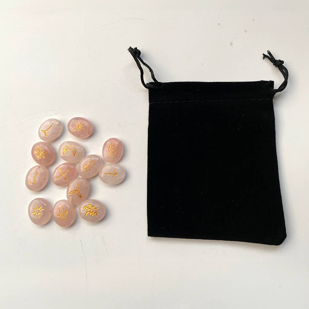 Witches Rune Set, Symbol Stones, With Pouch
