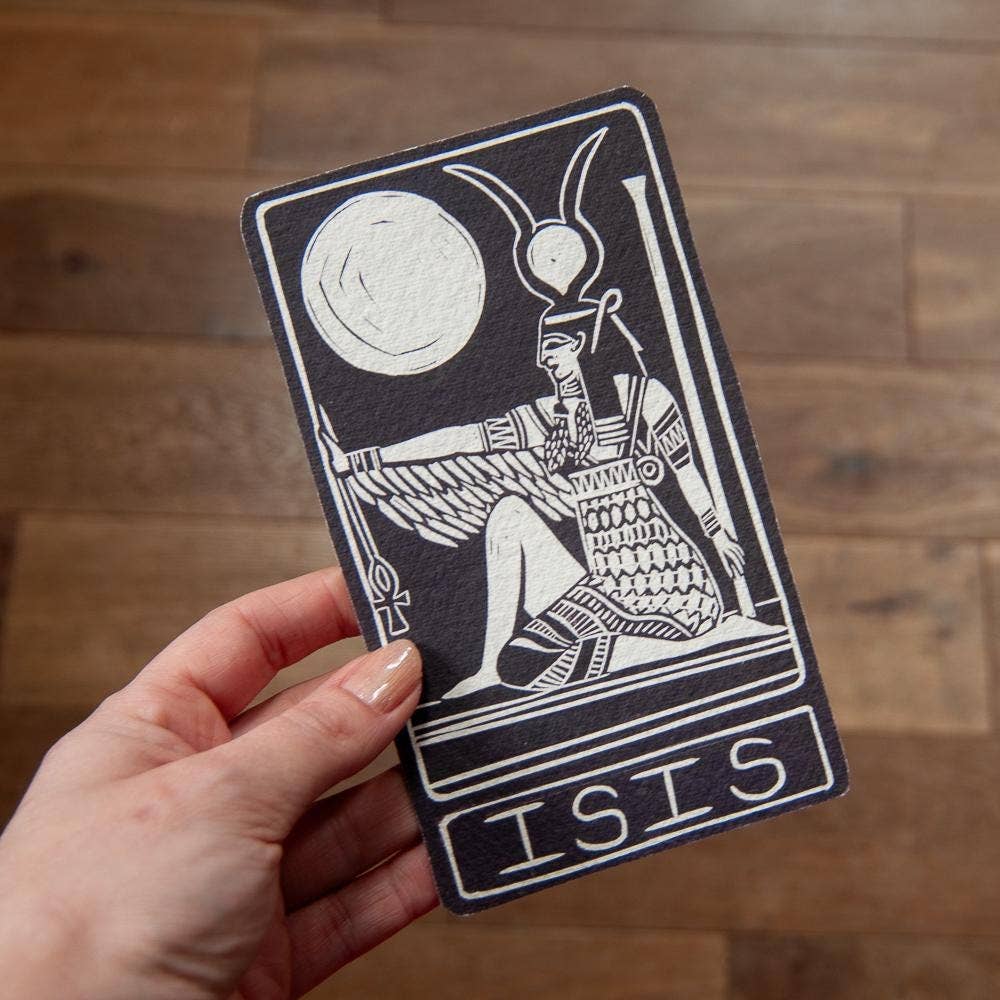 ISIS ORACLE ALTAR CARD | linocut design