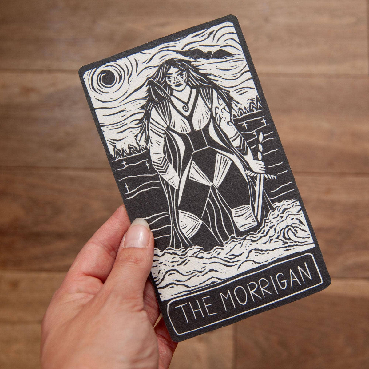 MORRIGAN  ORACLE ALTAR CARD | Linocut design