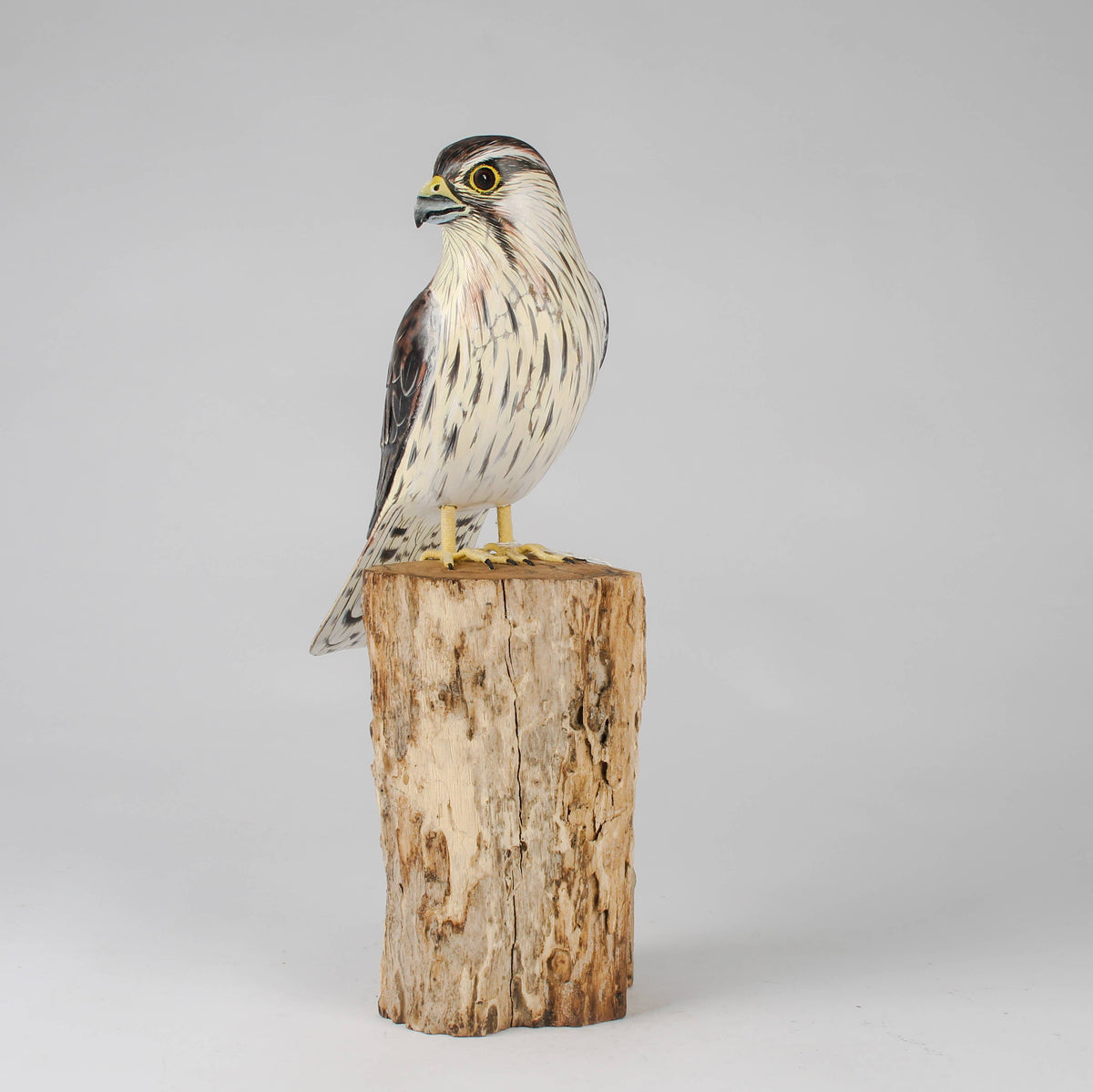 Hand Carved Kestrel on Post by Archipelago