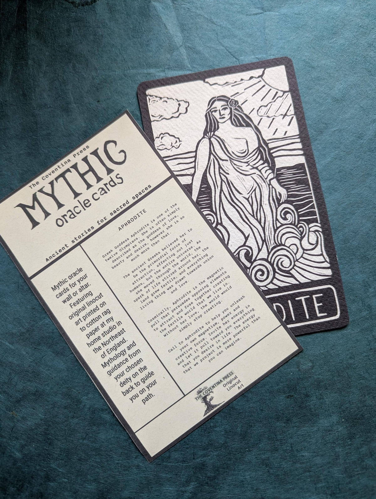 APHRODITE ALTAR CARD| linocut design