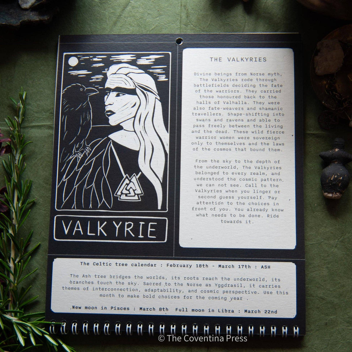 WYLD WOMEN Calendar 2027 | Original linocut art with goddess guidance and cut out oracle cards.