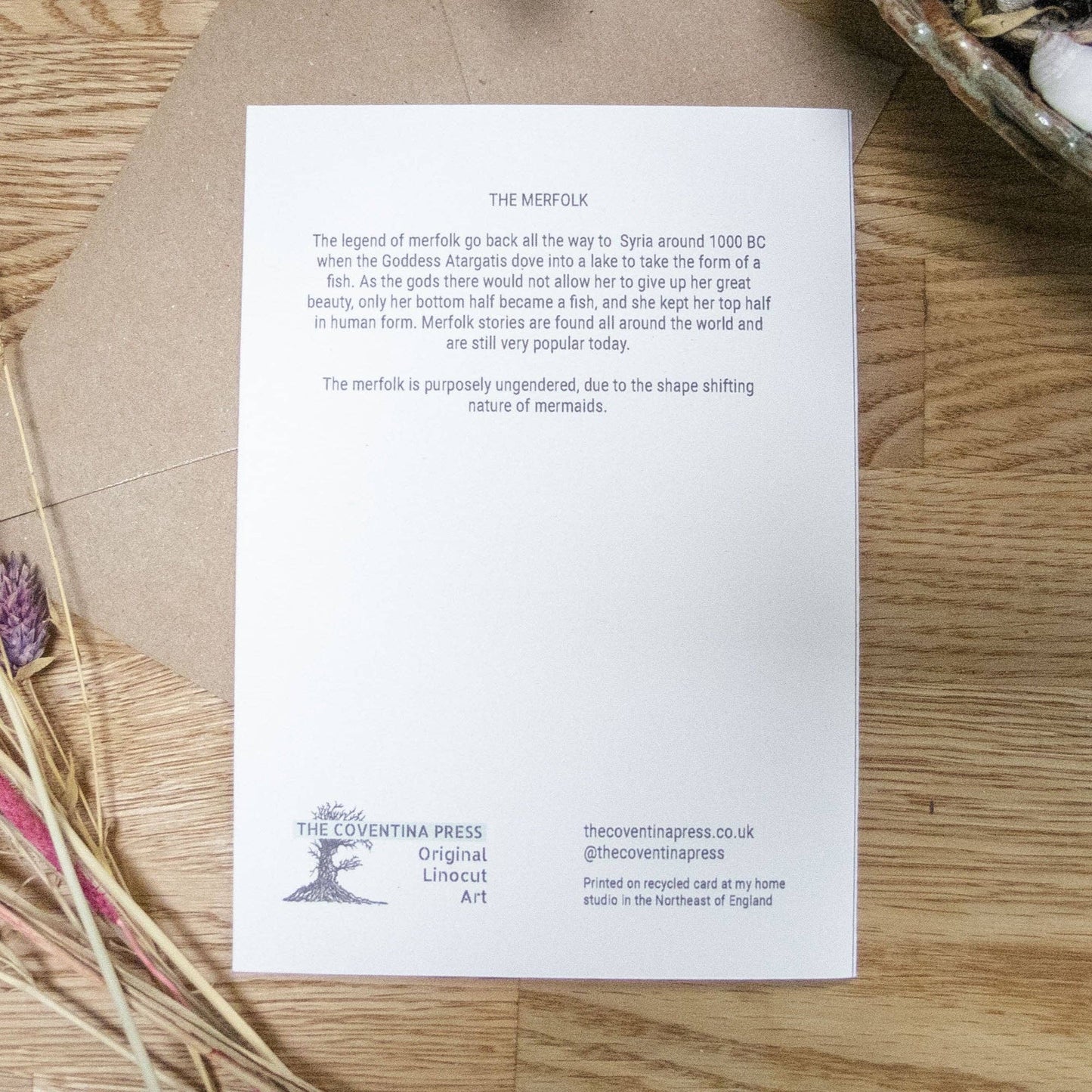 THE MERFOLK | Greeting card | Linocut design