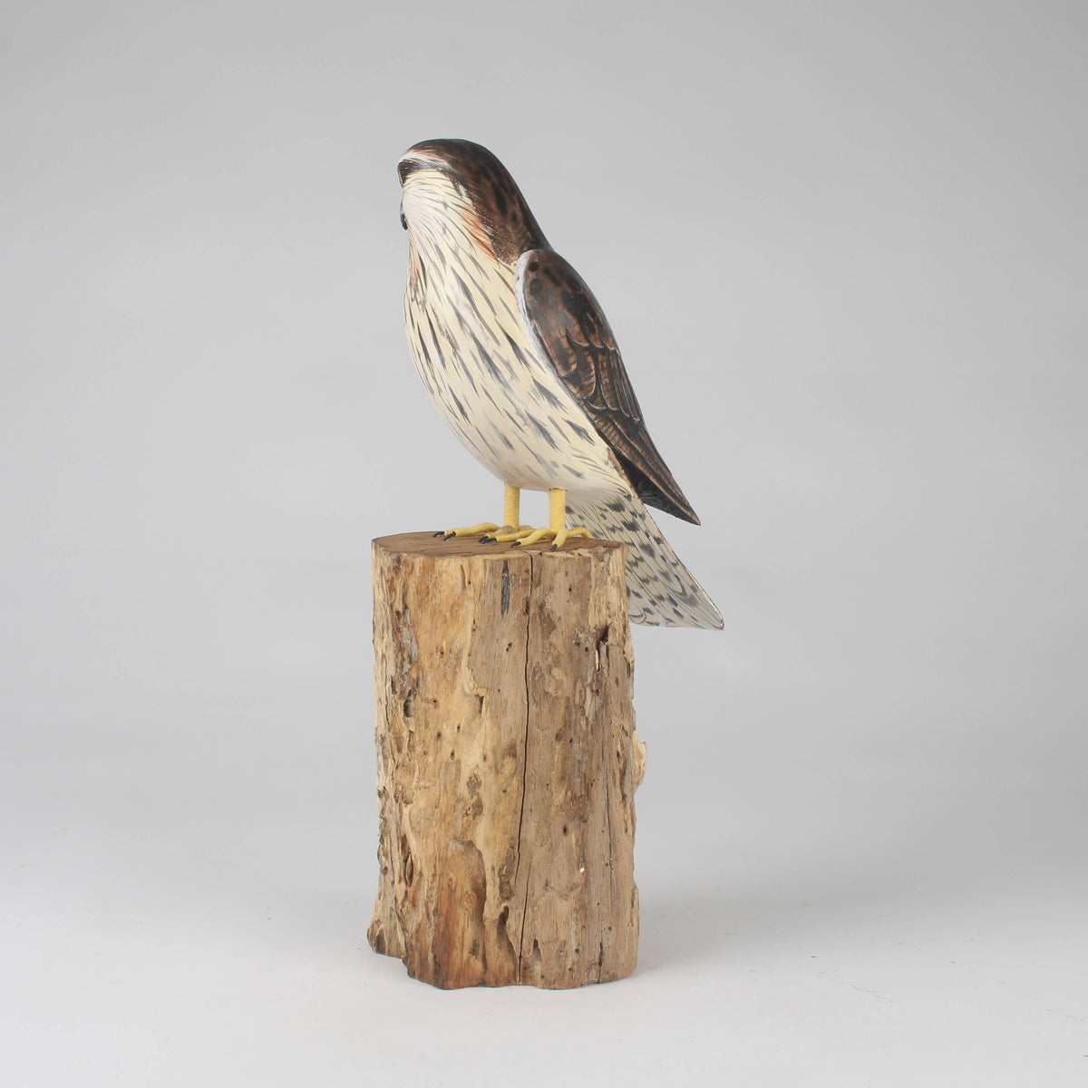 Hand Carved Kestrel on Post by Archipelago