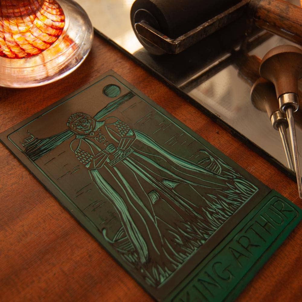 KING ARTHUR ORACLE ALTAR CARD | Linocut design