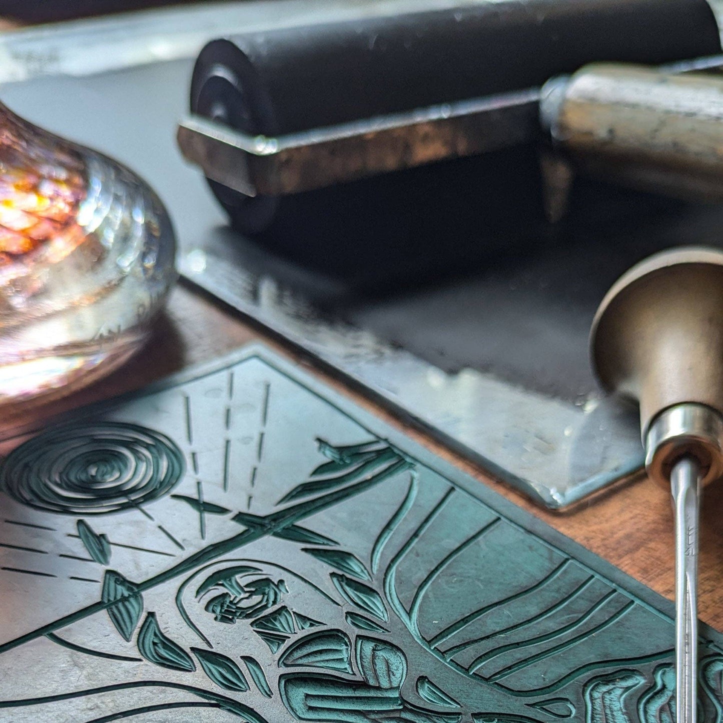 MORGANA ORACLE ALTAR CARD | Linocut design