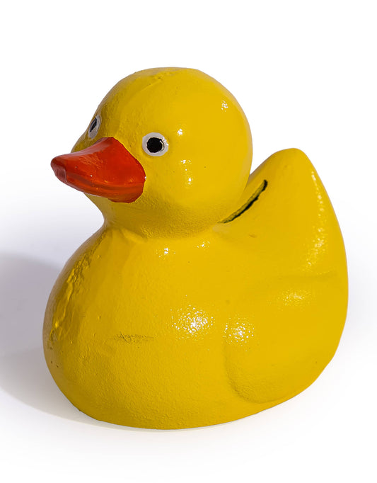 Cast Iron Yellow Duck Coin Bank