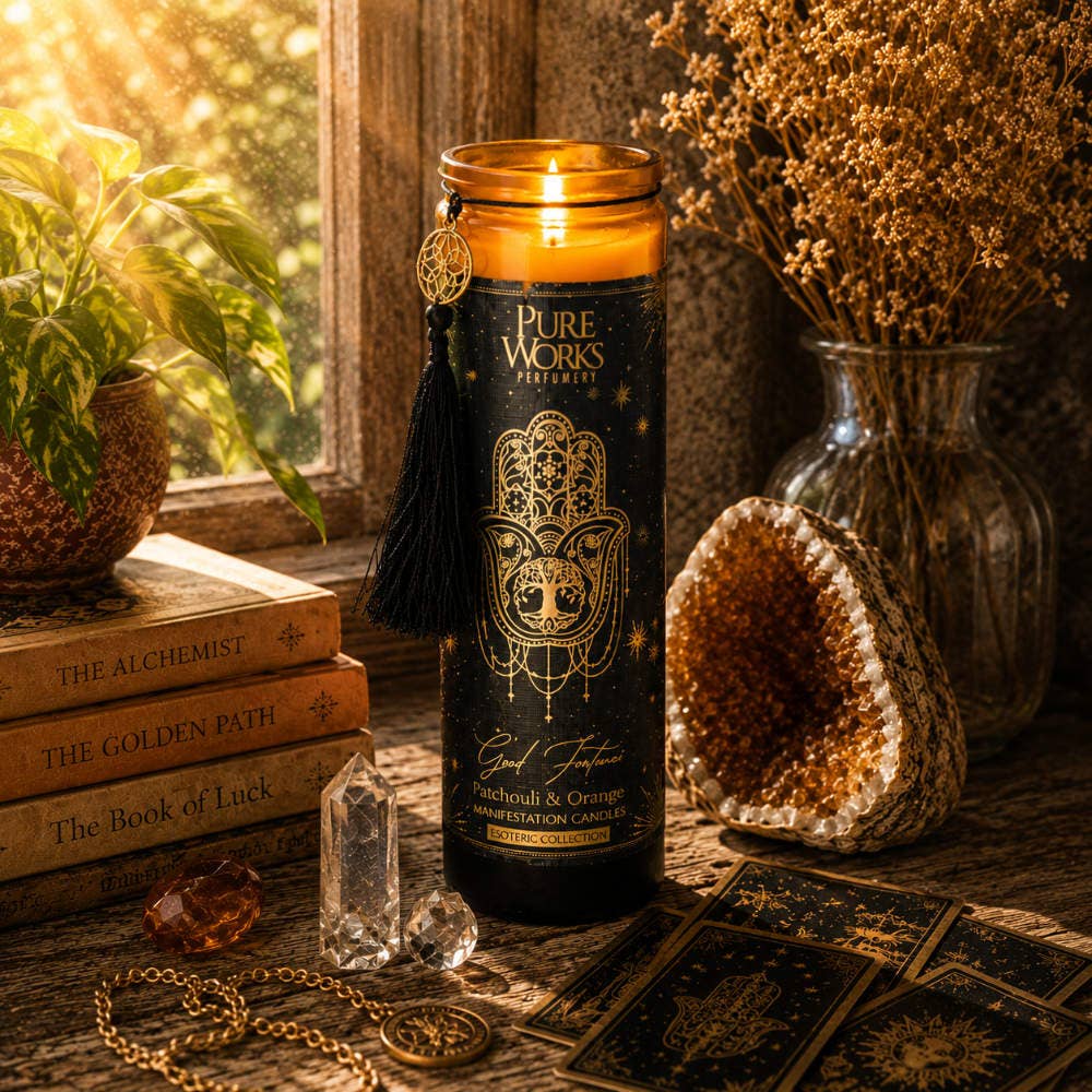 Candle in Glass Jar Esoteric Good Fortune, Patchouli/Orange