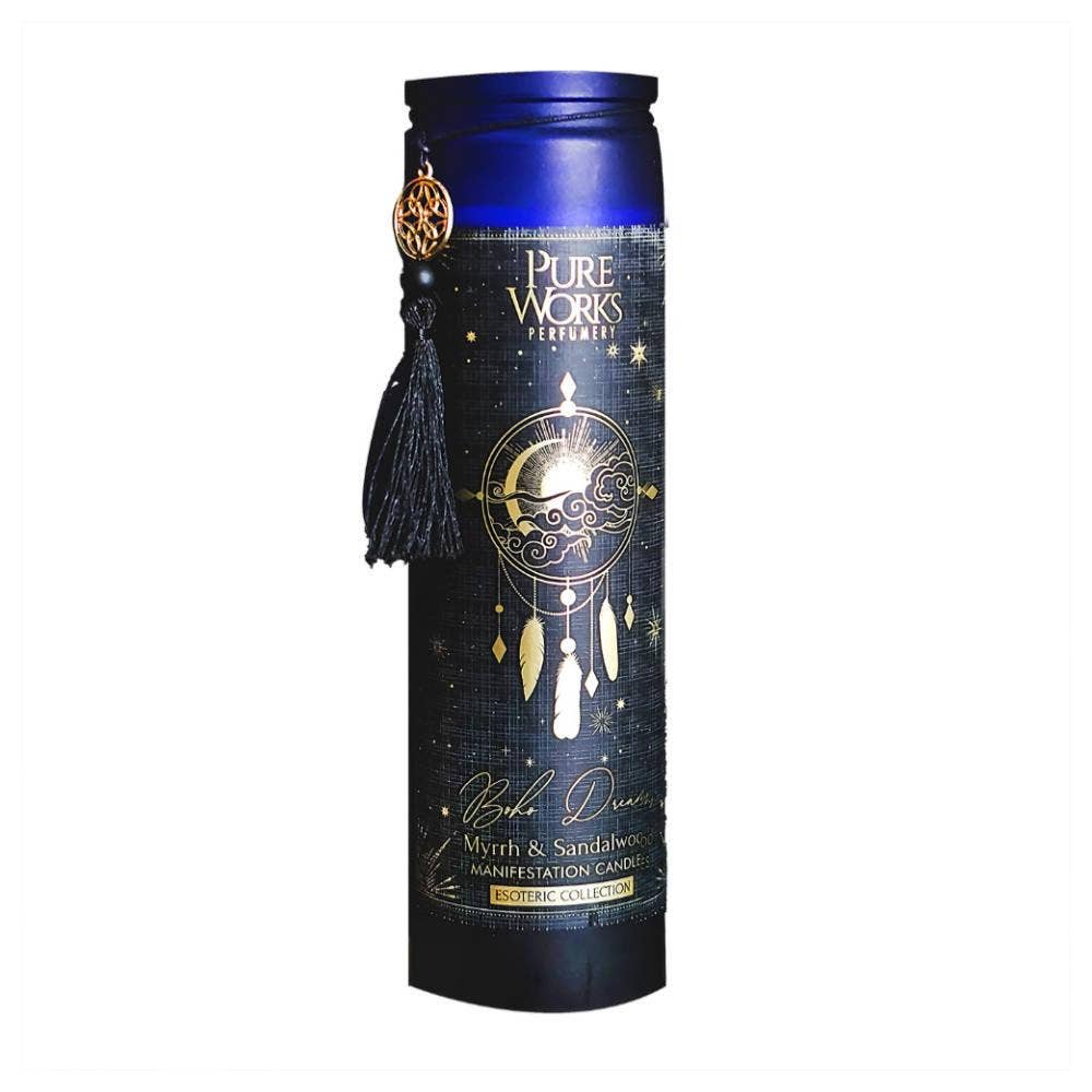 Candle in Glass Jar Esoteric Boho Dreams Myrrh + Sandalwood