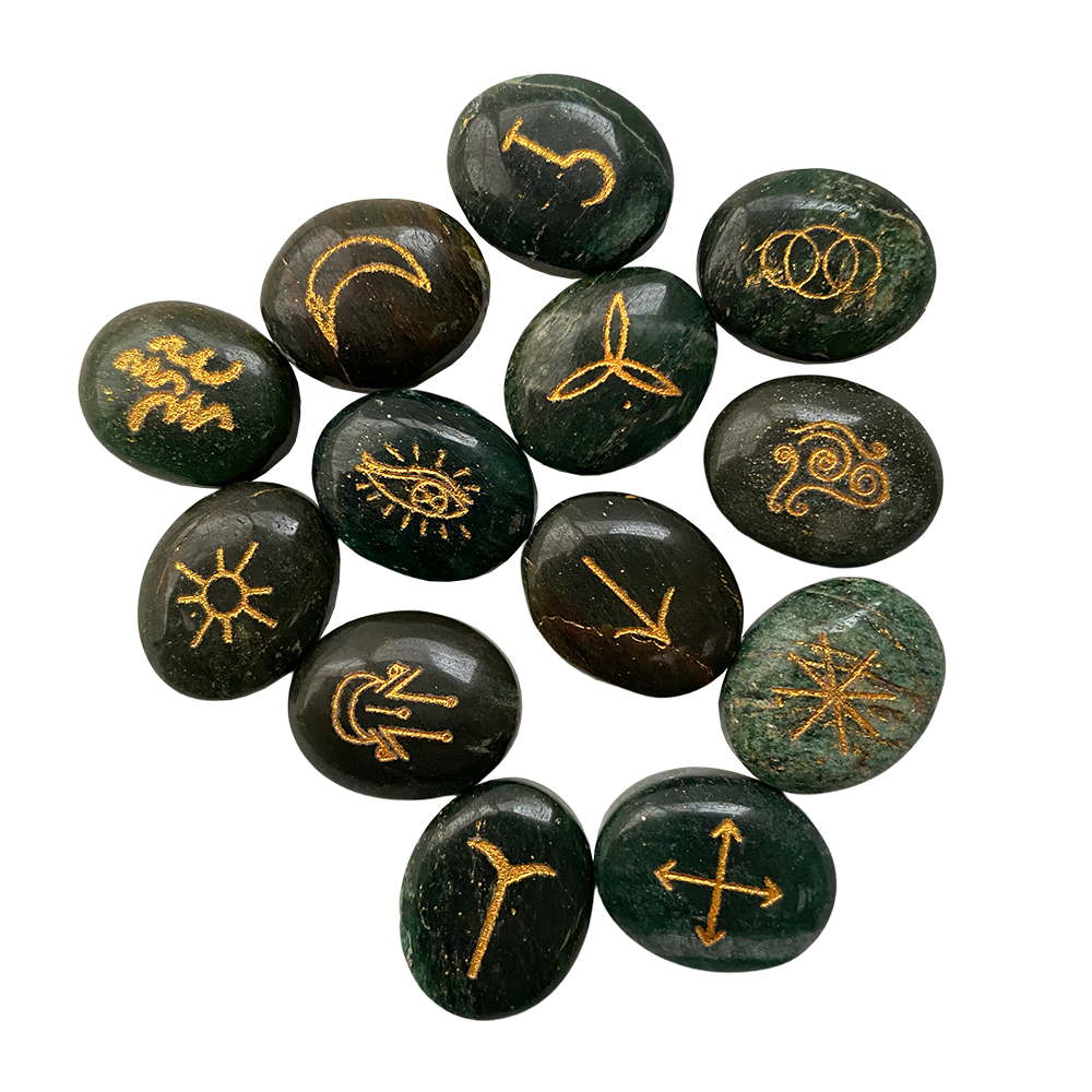 Witches Rune Set, Symbol Stones, With Pouch