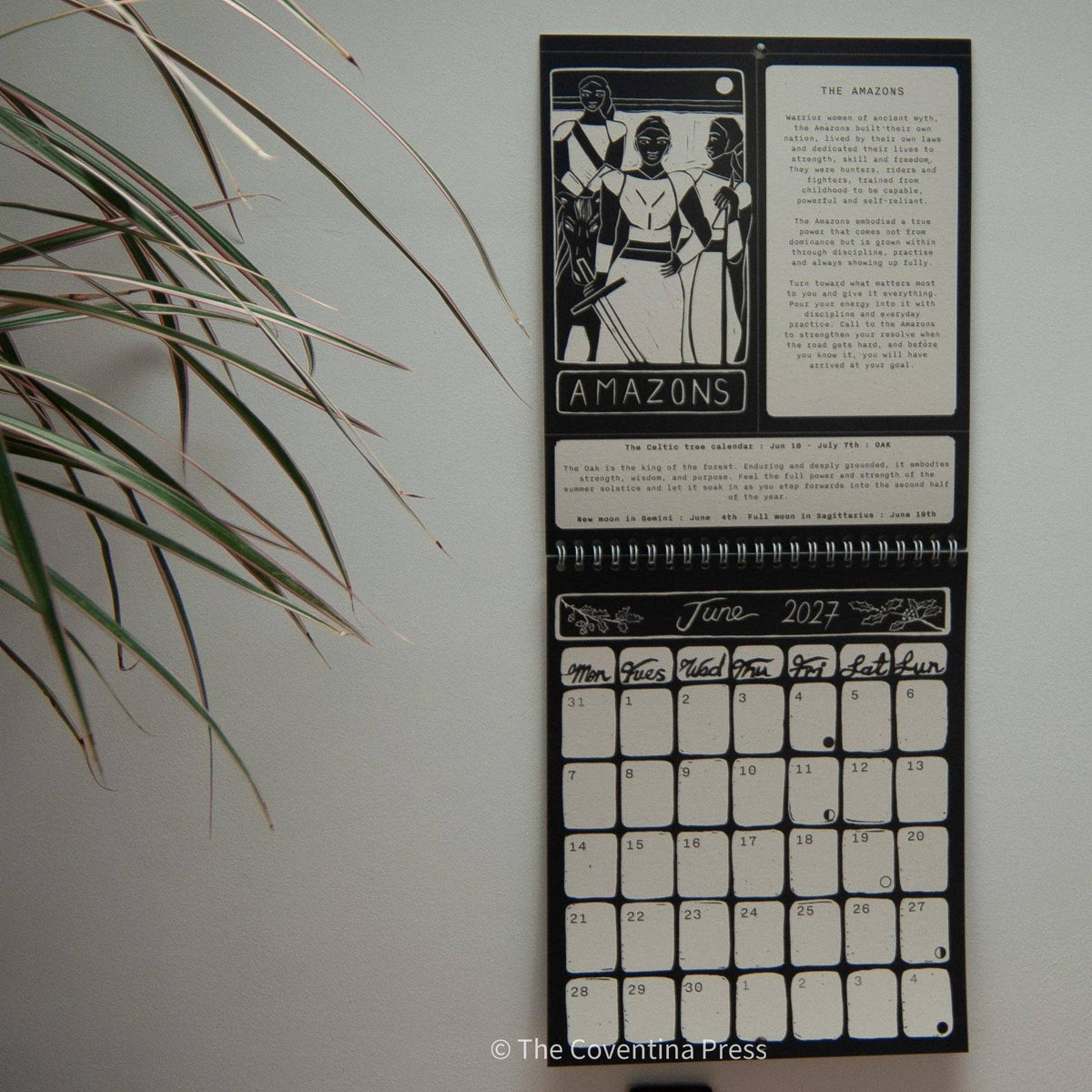 WYLD WOMEN Calendar 2027 | Original linocut art with goddess guidance and cut out oracle cards.