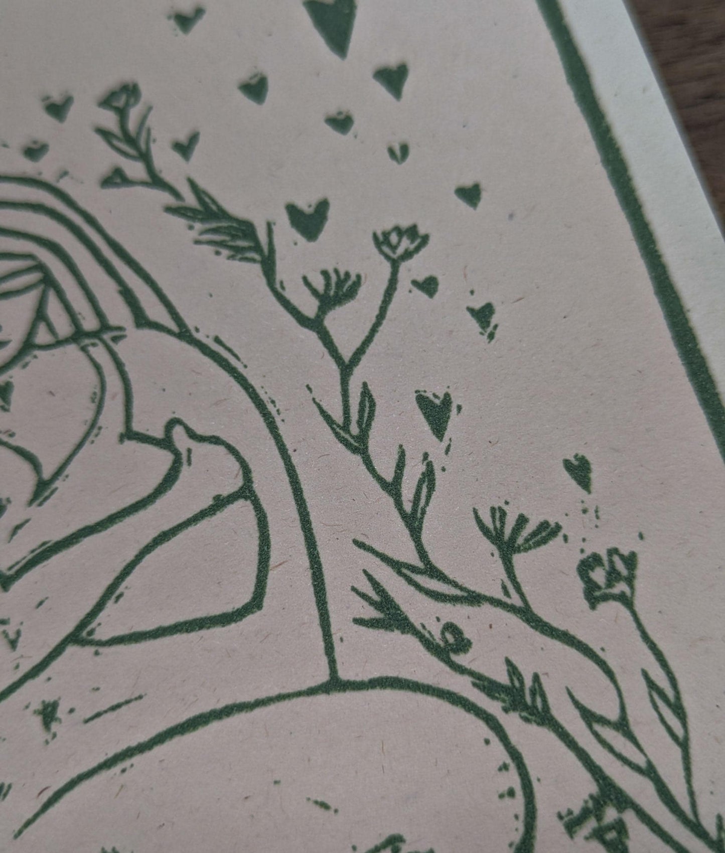 MOTHER AND BABY | Greeting card | Linocut design