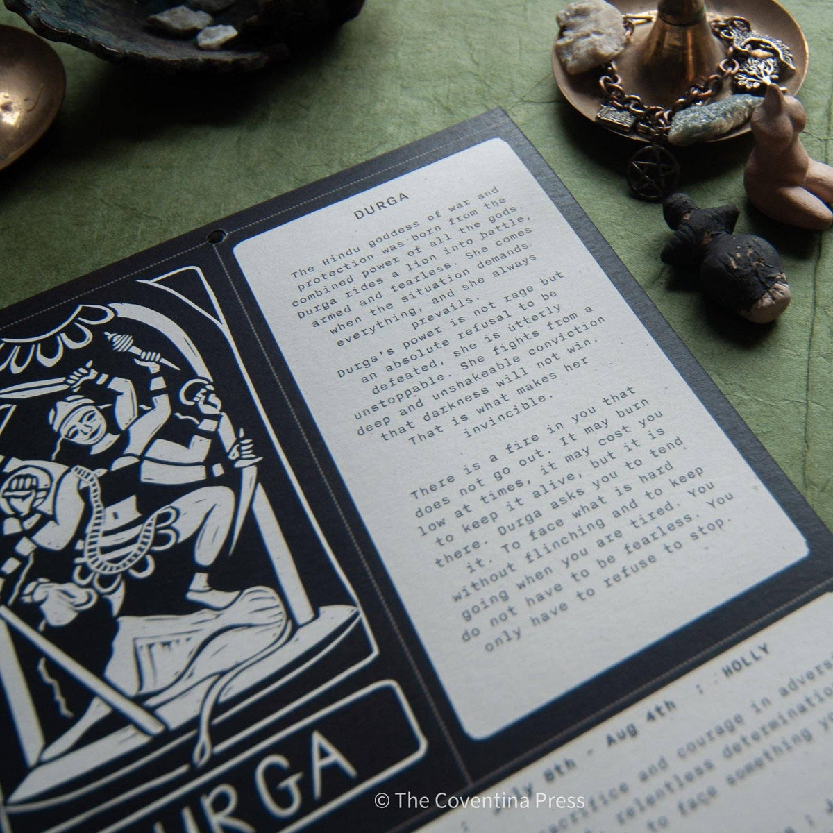 WYLD WOMEN Calendar 2027 | Original linocut art with goddess guidance and cut out oracle cards.
