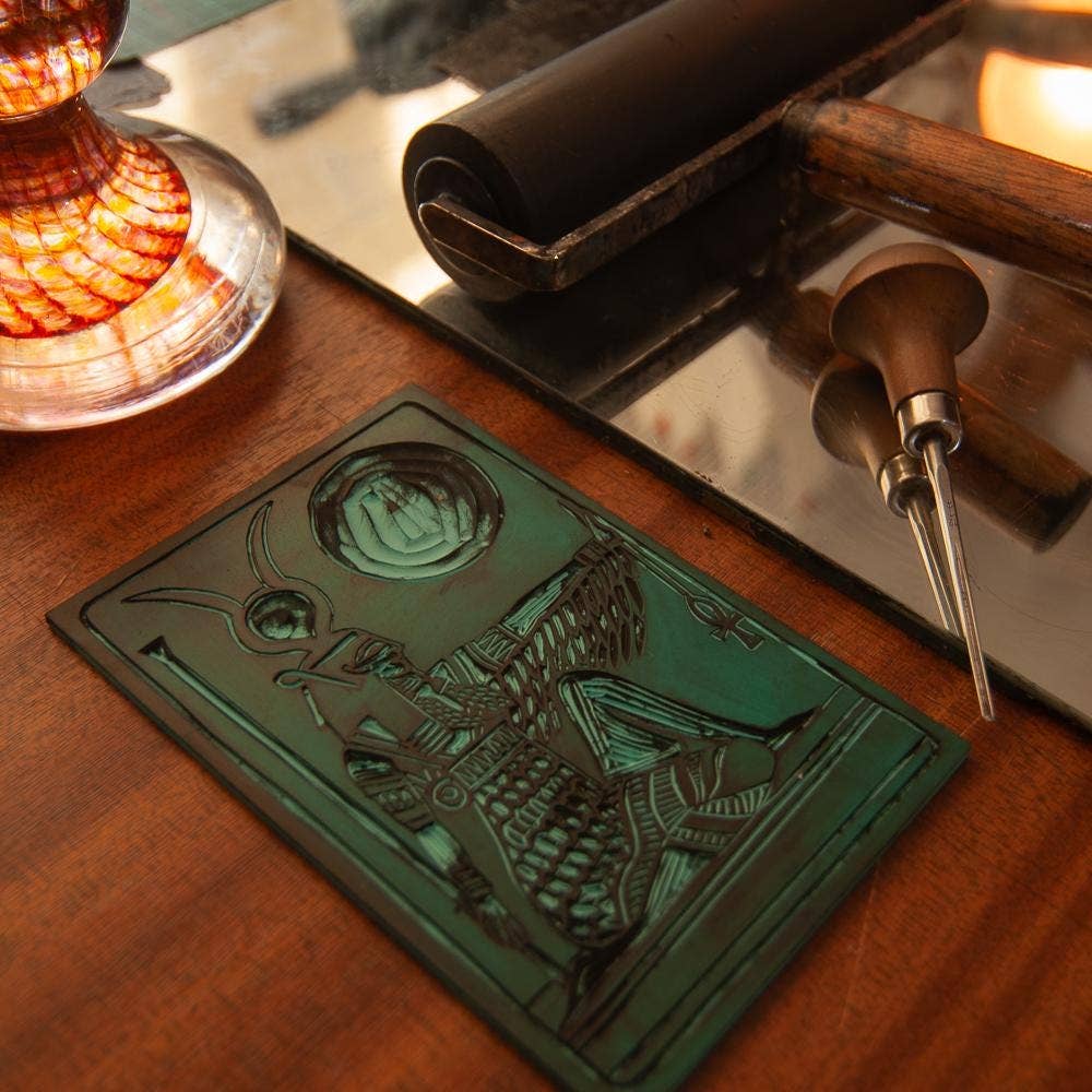 ISIS ORACLE ALTAR CARD | linocut design