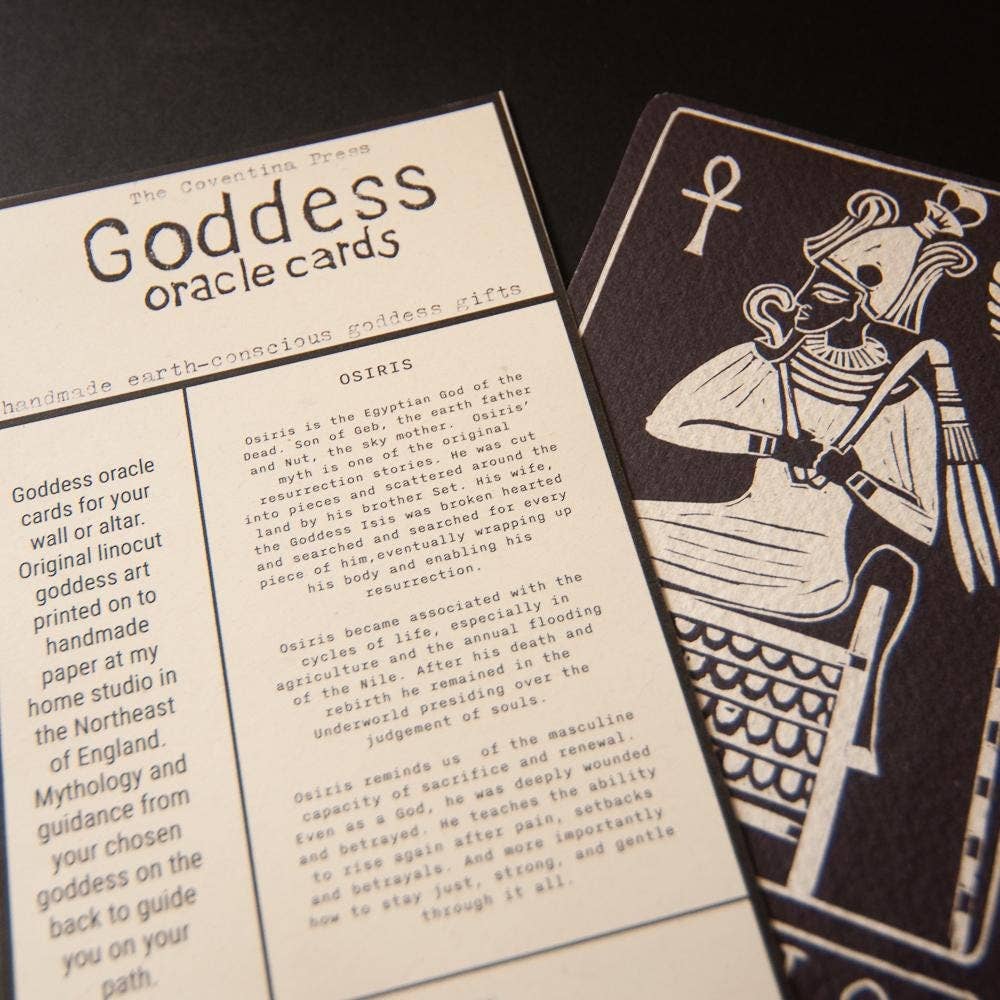 OSIRIS ORACLE ALTAR CARD | Linocut design