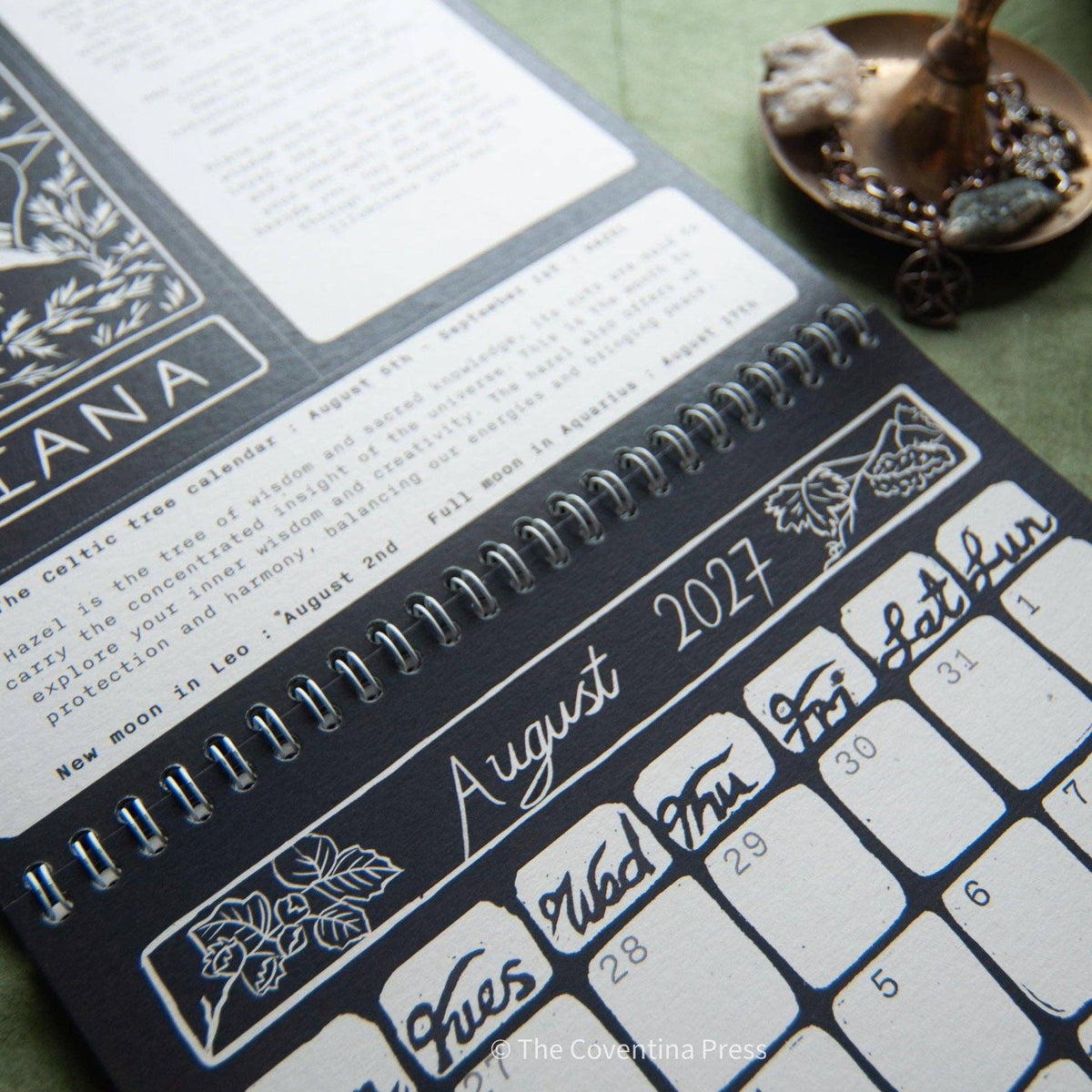 WYLD WOMEN Calendar 2027 | Original linocut art with goddess guidance and cut out oracle cards.