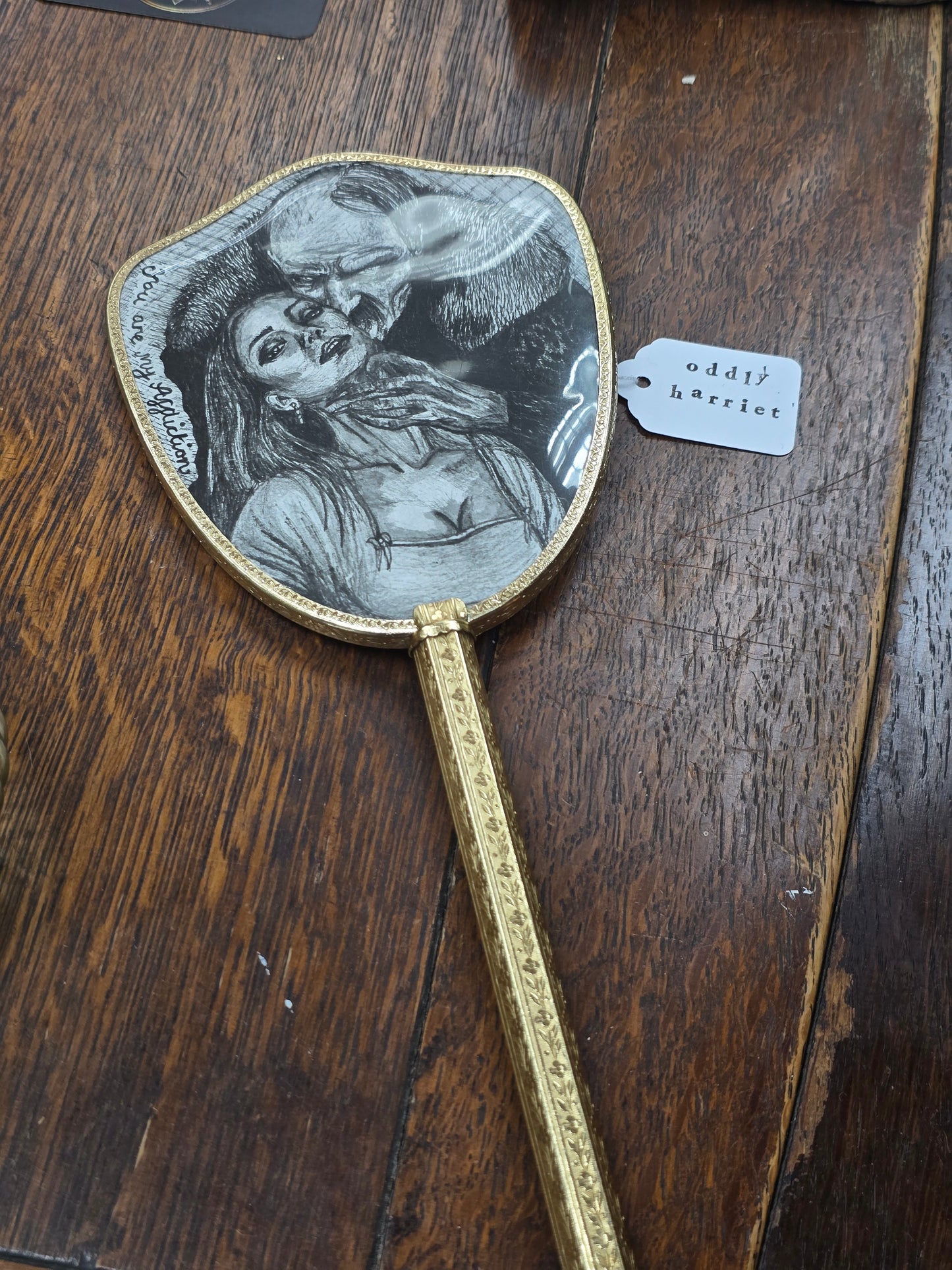 Upcycled mirror large featuring 'Nosferatu' by Oddly Harriet