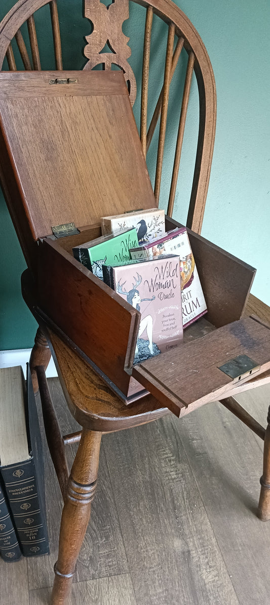 Vintage Oak church candle box