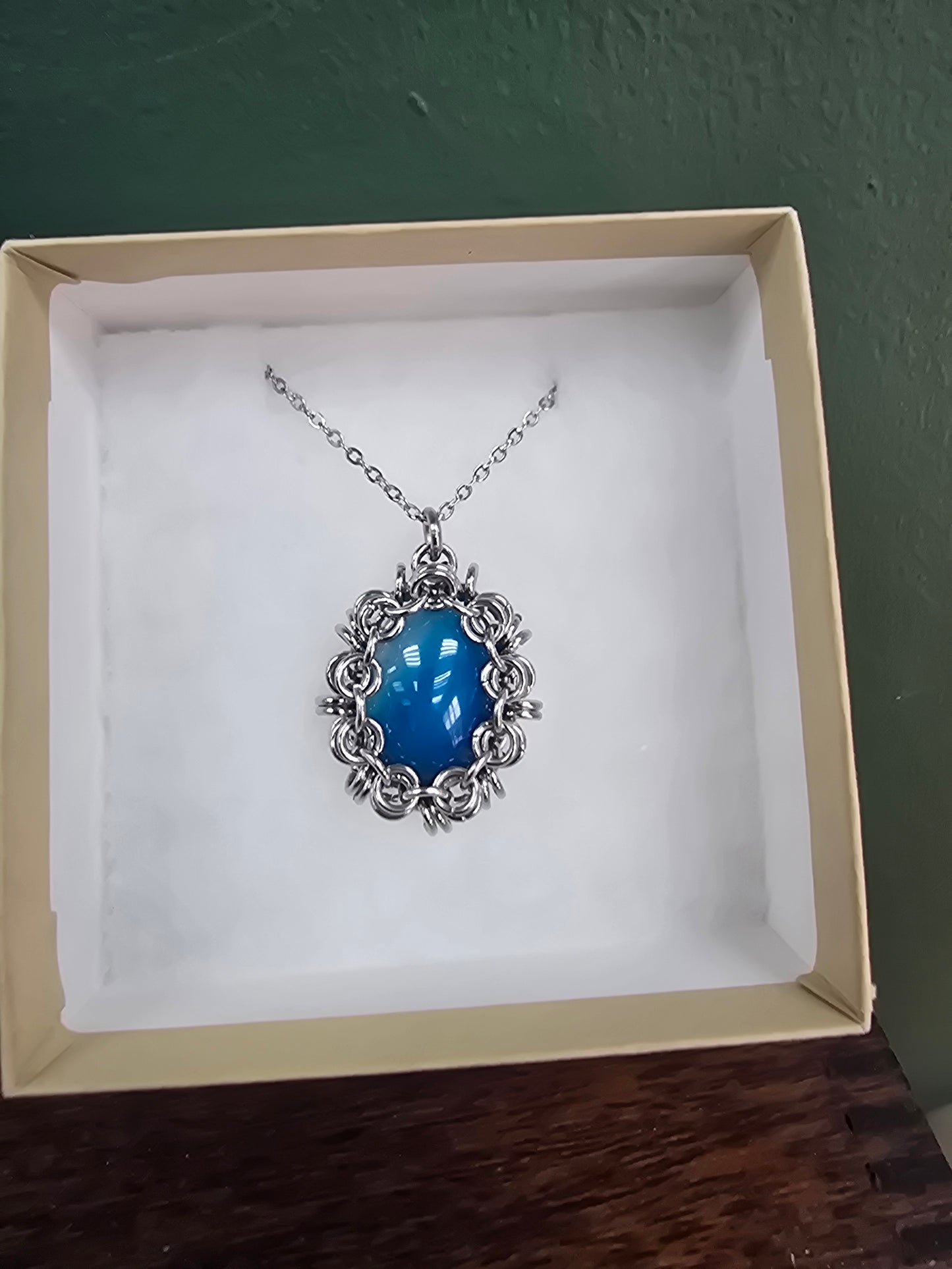Nova Necklace - Blue Agate by Wilou Designs