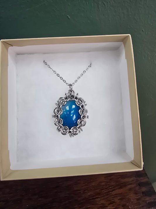 Nova Necklace - Blue Agate by Wilou Designs