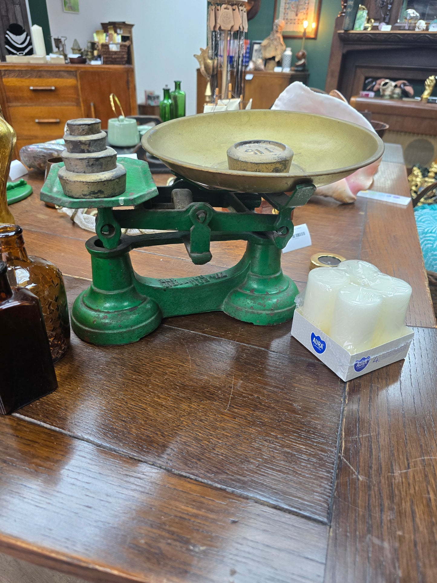 Vintage Weighing scales Racing green